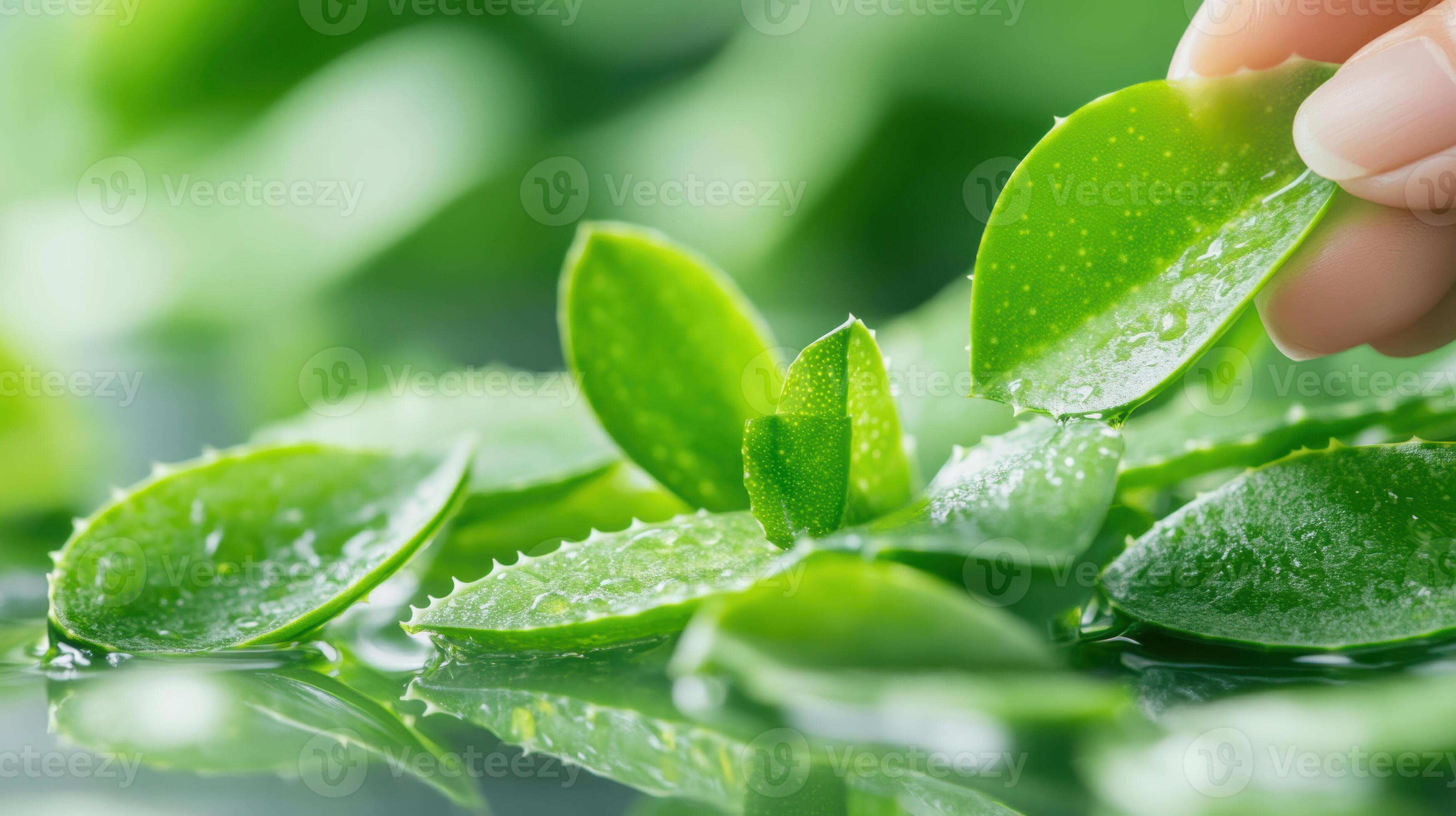 Water droplets on leaves